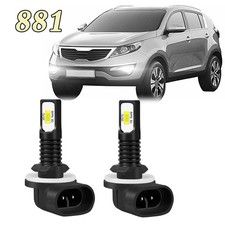 For Kia Sportage 2011-2016 LED 881 Fog Light Bulbs Combo Kit 6000K White Upgrade