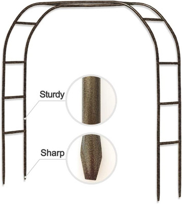 Metal Garden Arch,7.8 Feet High X 5.5 Feet Wide Sturdy Metal Arbor with Sharp En