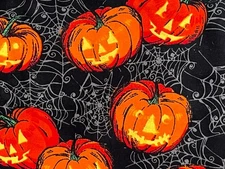 Halloween Jack-O-Lanterns MINI Table Runner. Handmade. 8”x20”. Reversible