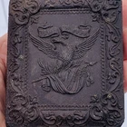 Daguerreotype Photo Antique Civil War Union Case Gutta Percha 1/9th velvet frame