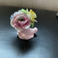 VINTAGE RADNOR BONE CHINA FLORAL POSIE ORNAMENT.  3 1/2 Inches High