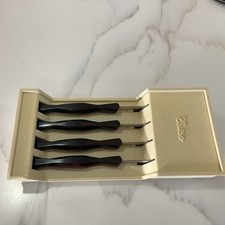 Cutco 1759 Serrated Table Steak Knife Dark Brown Handle USA Made SET OF 4 W/Tray