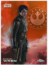 2025 Topps Chrome Star Wars SABINE WREN 160 Rebel Orange Refractor 15/25