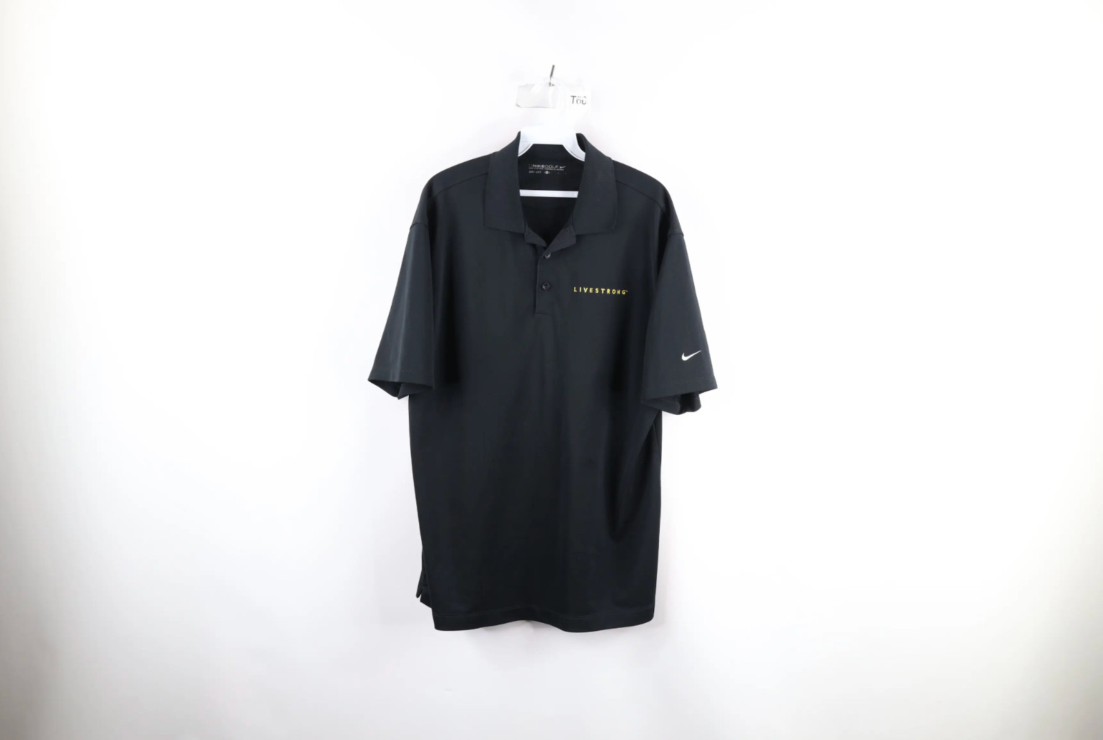 Vintage Nike Golf Mens Large Spell Out Lance Armstrong Livestrong Polo Shirt