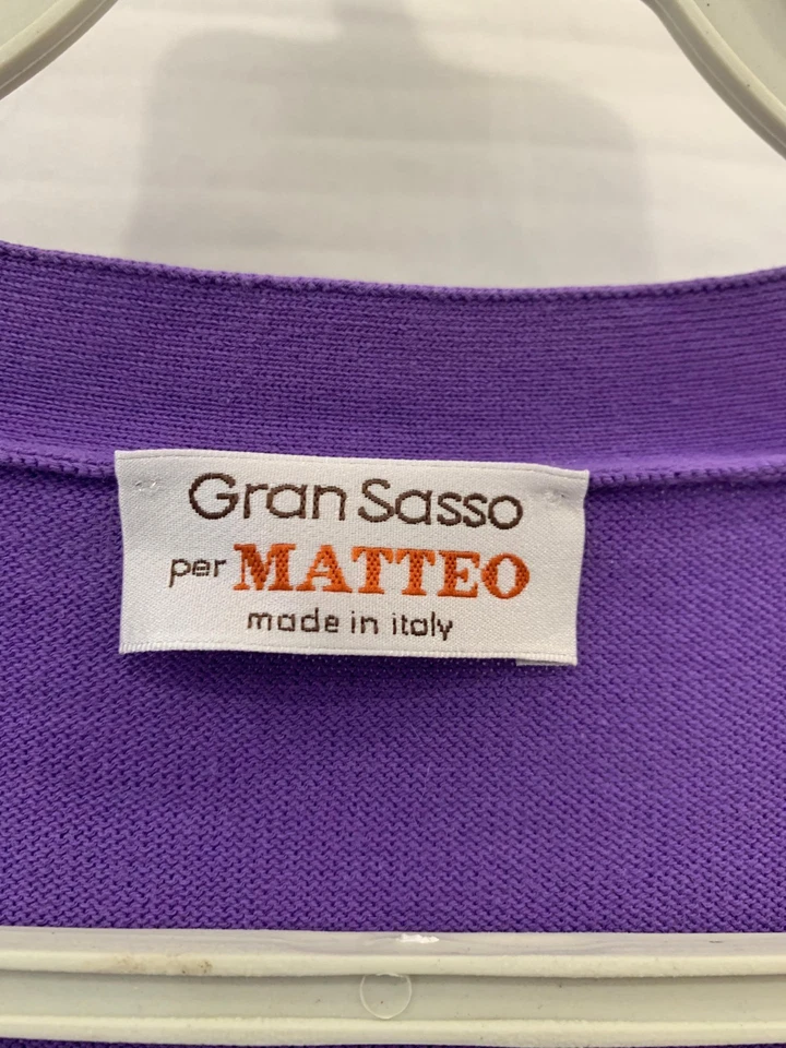 Gran Sasso per Matteo Men’s 100% Cotton Cardigan Purple Made in Italy Sz XL #124 - Image 3 of 4