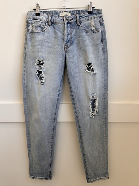 SEED HERITAGE Low to Mid Rise Jeans Light Wash Distressed Ripped Blue Size 6