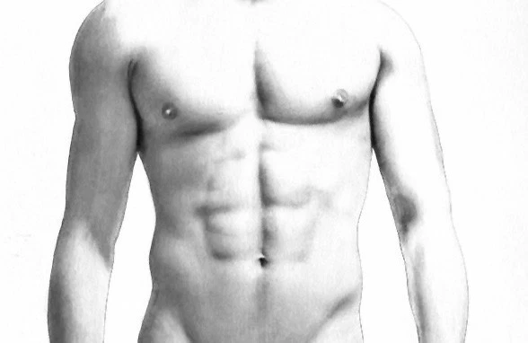 MALE NUDE #3 Original Graphite DRAWING NAKED FRONT VIEW GAY INTEREST - Image 4 of 4