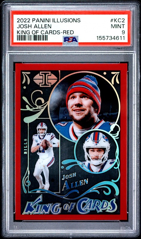 2022 Panini Illusions King Of Cards #KC2 Josh Allen Red Acetate /199 PSA 9 Mint