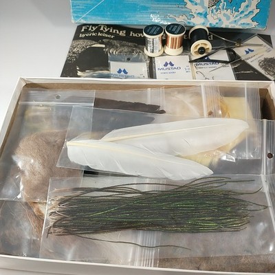 Vintage Regal Fly Tying Kit Fishing W/ Book, Vise, Accessories
