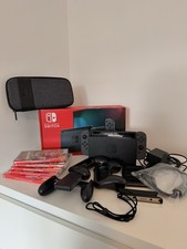 Nintendo Switch Grey Console Bundle: Dock, Joy-Con, Case, Games