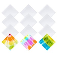 choyaxo 12pcs White Bandanas Handkerchief Plain Bandana for Tie Dye DIY