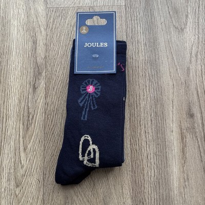 Joules 2PK Women's Socks EDay Navy Horse   UK4-8 RRP£9.95