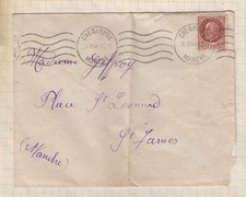 25F754 MARCOPHILIE  lettre  CHERBOURG / ST JAMES TIMBRE PETAIN 1F50 1944