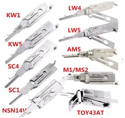 Key Decoder 2 In 1 Stainless Steel Key Pick Up Hook Tool For Repair Maintenance