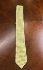 NEW Hermes Yellow and Blue Geometric Men's Tie Silk 100 