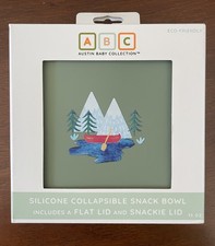 Austin Baby Collection Silicone Collapsible Snack Bowl Camper Sage Green