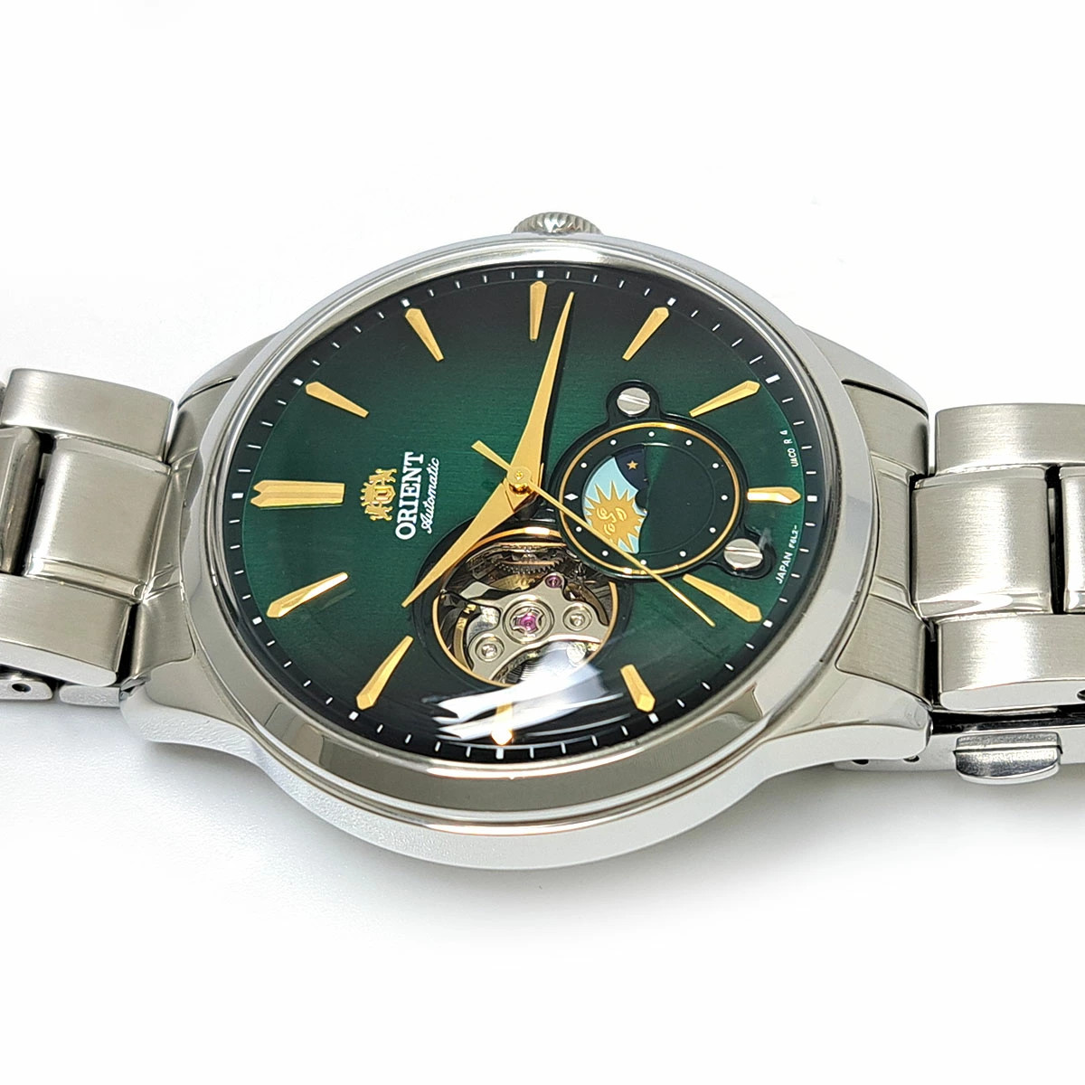Orient Sun Moon Automatic Men Stainless Steel Wat… - image 9