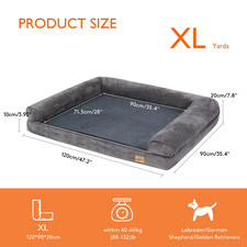Extra Large Cozy Sofa-Type Dog Bed Sponge Foam Base Pet Crate Bed Couch Bedding
