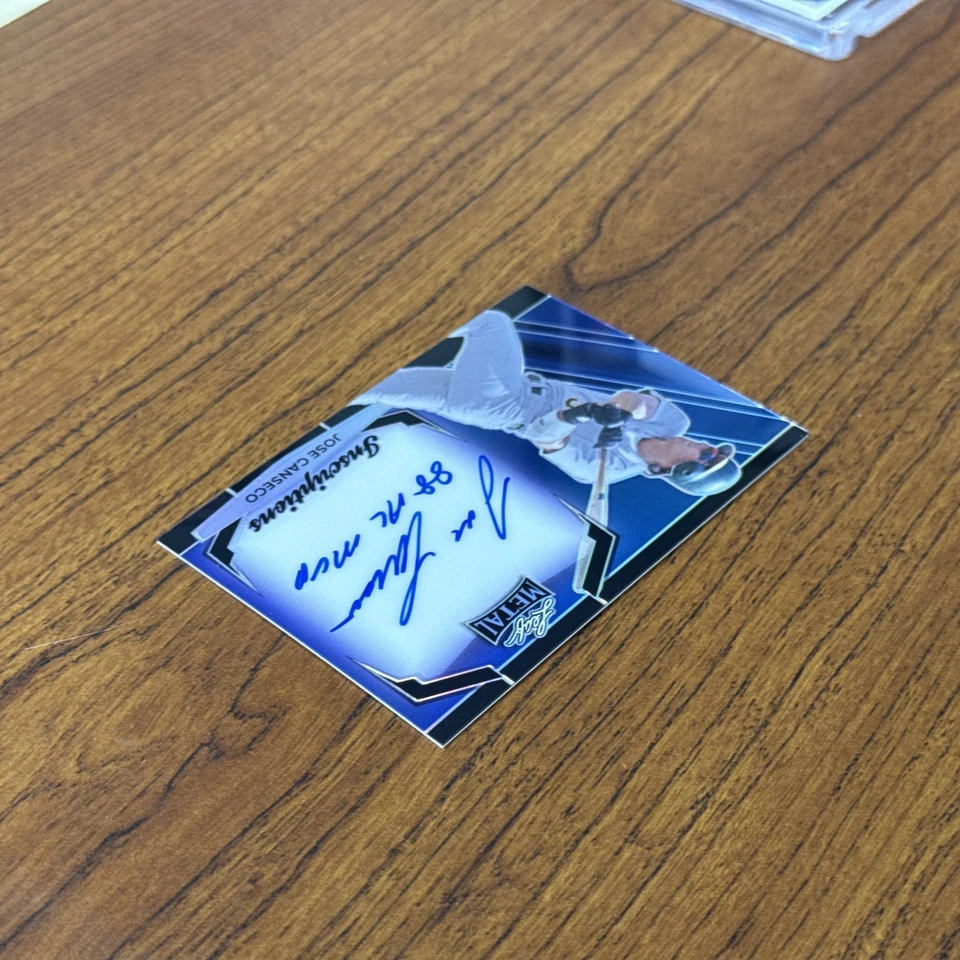 2024 Hoja Metal Inscripciones Azul Prismático #MHIJC3 José Canseco AUTO 74/100 Foto 4 de 4