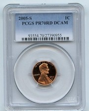 2005 S 1C Lincoln Cent PCGS PR70DCAM