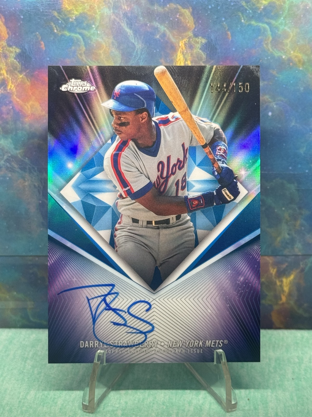 2026 Topps Chrome Darryl Strawberry 75th Diamond Gold Refractor Auto /150 Mets