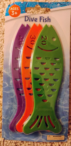 Plastic Dive Fish for Swimming Pool 3 Diving Fish For Ages 3+ NEW 🐠