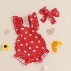 Darling red romper with hearts, perfect for July 4th.  size 12-18 months — photo 2