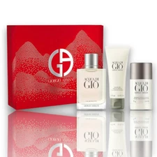 Giorgio Armani Acqua Di Gio Eau De Toilette 3 Piece Gift Set For Men Brand New