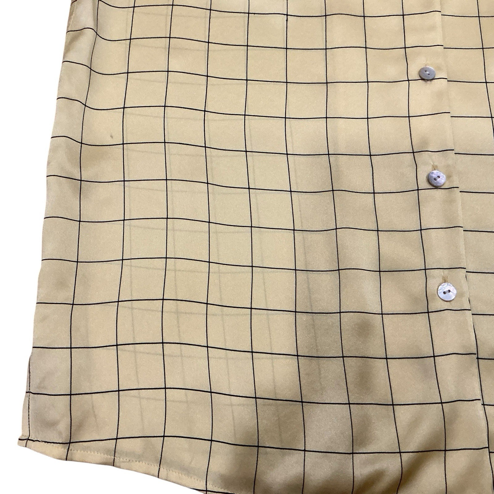 Patrick Christopher 100% Silk Button Up Shirt Yel… - image 4