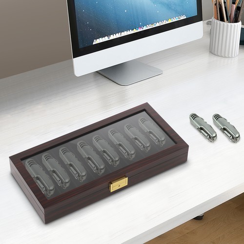Elegant Knife Storage Box with 8 Compartments - Secure & Stylish Display Case