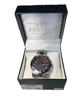 FIREFOX Chronograph ZION mit SEIKO VD57 Herrenuhr S17 schwarz rot 10 ATM analog