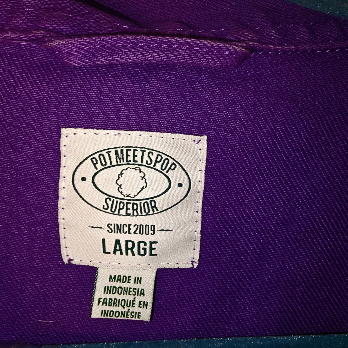 Pot Meets Pop Superior Purple Chore Jacket Large Get Off Your Ass View 4