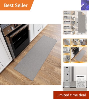 Elegant 20'' x 59'' Gray Hallway Runner Rug - Non-Slip & Pet-Friendly Design