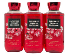 Bath  Body Works Lot of 3 Japanese Cherry Blossom Body Wash Shower Gel 10 oz