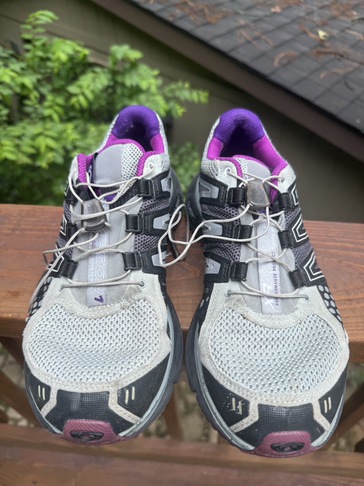 Scarpe Salomon XR Mission donna taglia 9 trail running grigio rete comode passeggio