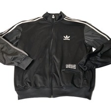 Vintage Adidas Ultra Star Trefoil Full Zip Track Jacket Men Large Black 3 Stripe