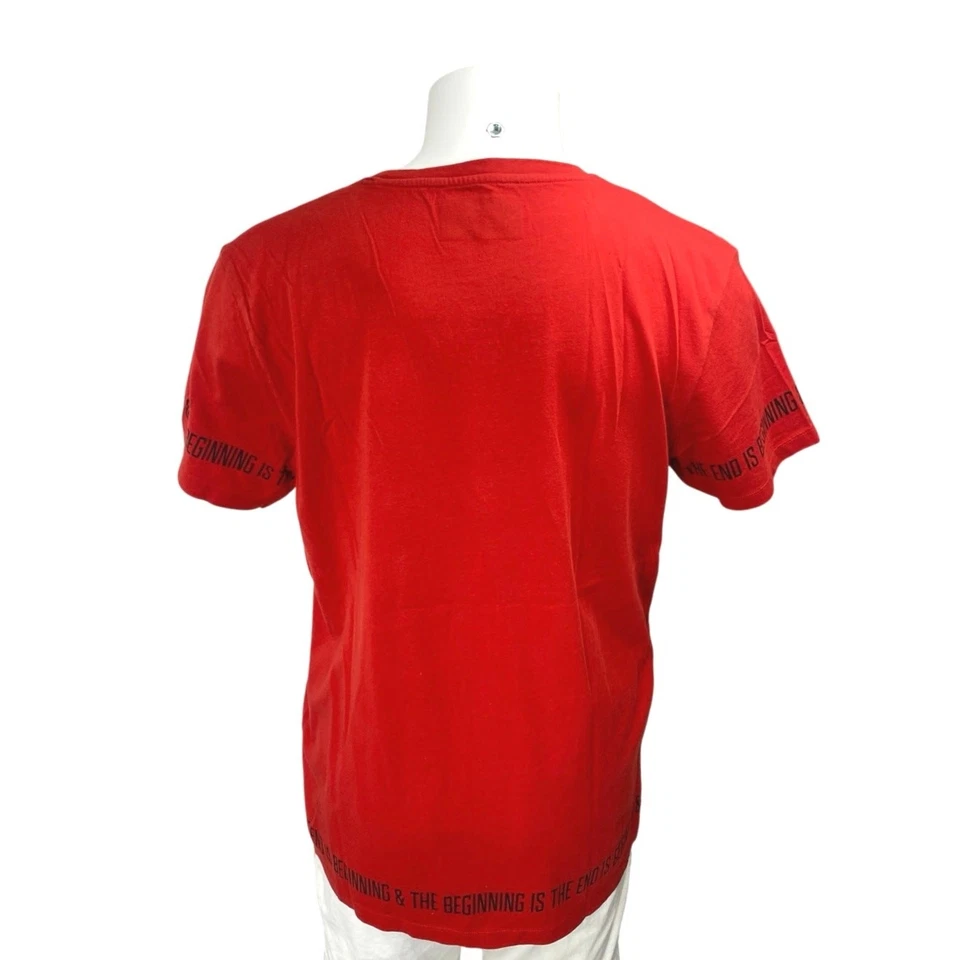Camiseta Top Jack & Jones Para Hombre Roja Tipografía Algodón Manga Corta Crew XL Foto 2 de 4