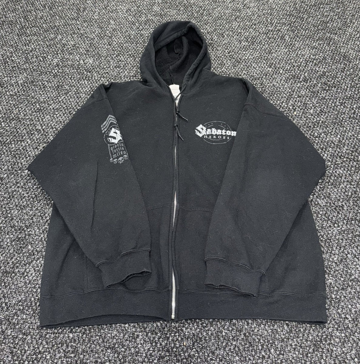 Sabaton Heroes Zip Hoodie 2XL Black Swedish War Machine Band Metal