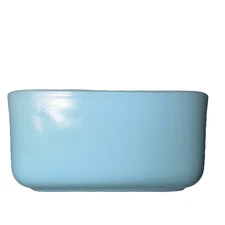 Vtg Glasbake Milk Glass Refrigerator Dish Blue 1 Pint Jeanette Glass No Lid 5”x4