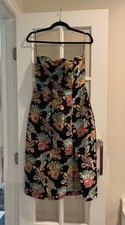 Vici Olia Ganni Jacquard strapless midi dress women’s size small black multicolo