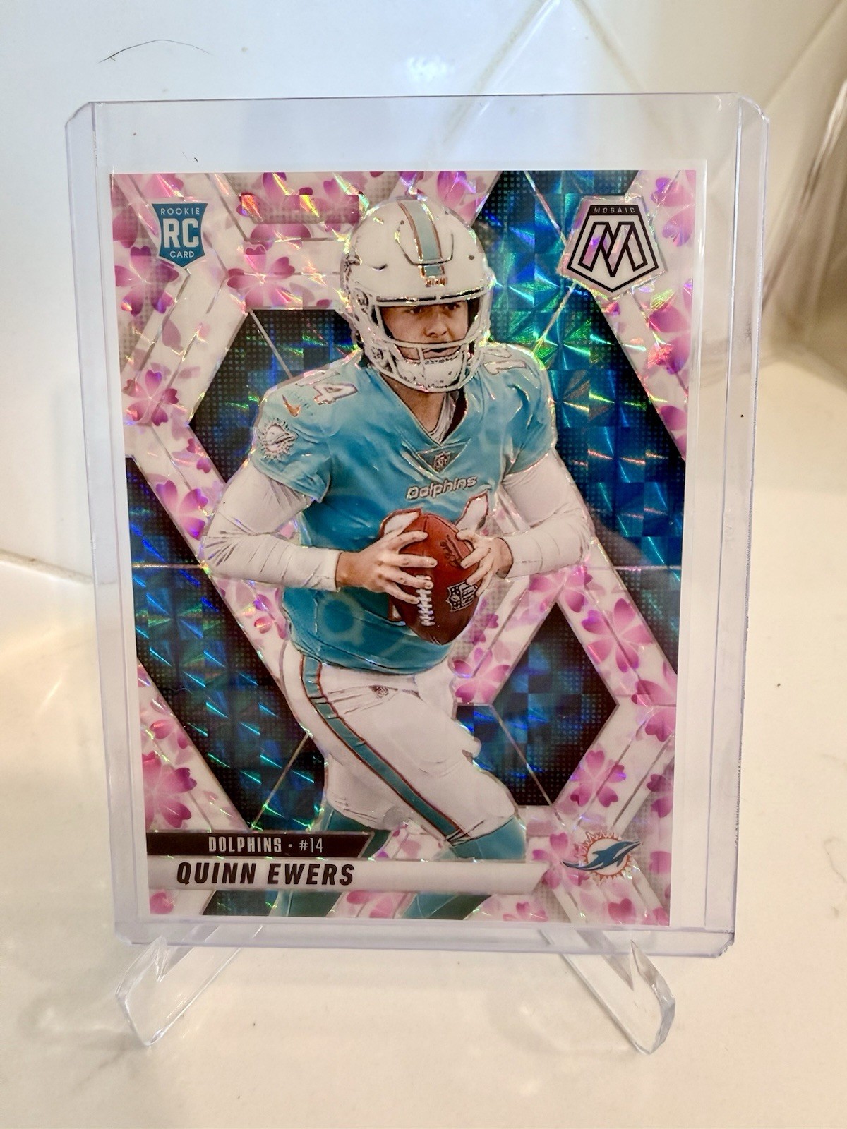 🌸 2025 Panini Mosaic Quinn Ewers RC Cherry Blossom Prizm /20 Dolphins #308 🌸