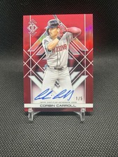 CORBIN CARROLL 2025 Topps Transcendent Collection Icons Chrome AUTO RED #/5