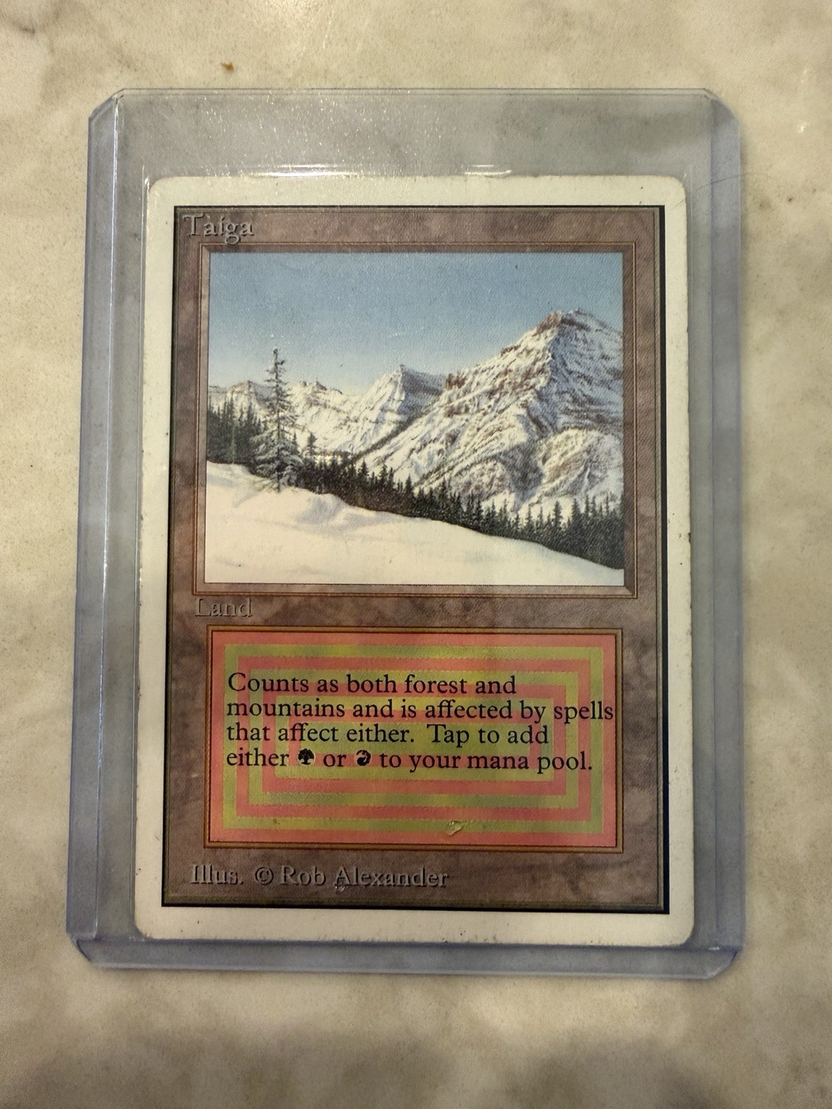 Magic The Gathering Taiga Dual land Unlimited Card - Light to Moderate Play