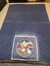 VTG Handmade Quilt Throw With Pocket Cottage Core Granny Core Blue Floral