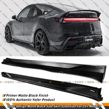 For 2025-26 Tesla Model Y Juniper Yofer Design Matte Black Side Skirt Extension 