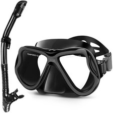 Greatever Dry Snorkel SetPanoramic Wide ViewAnti-Fog Scuba Diving MaskProfess...