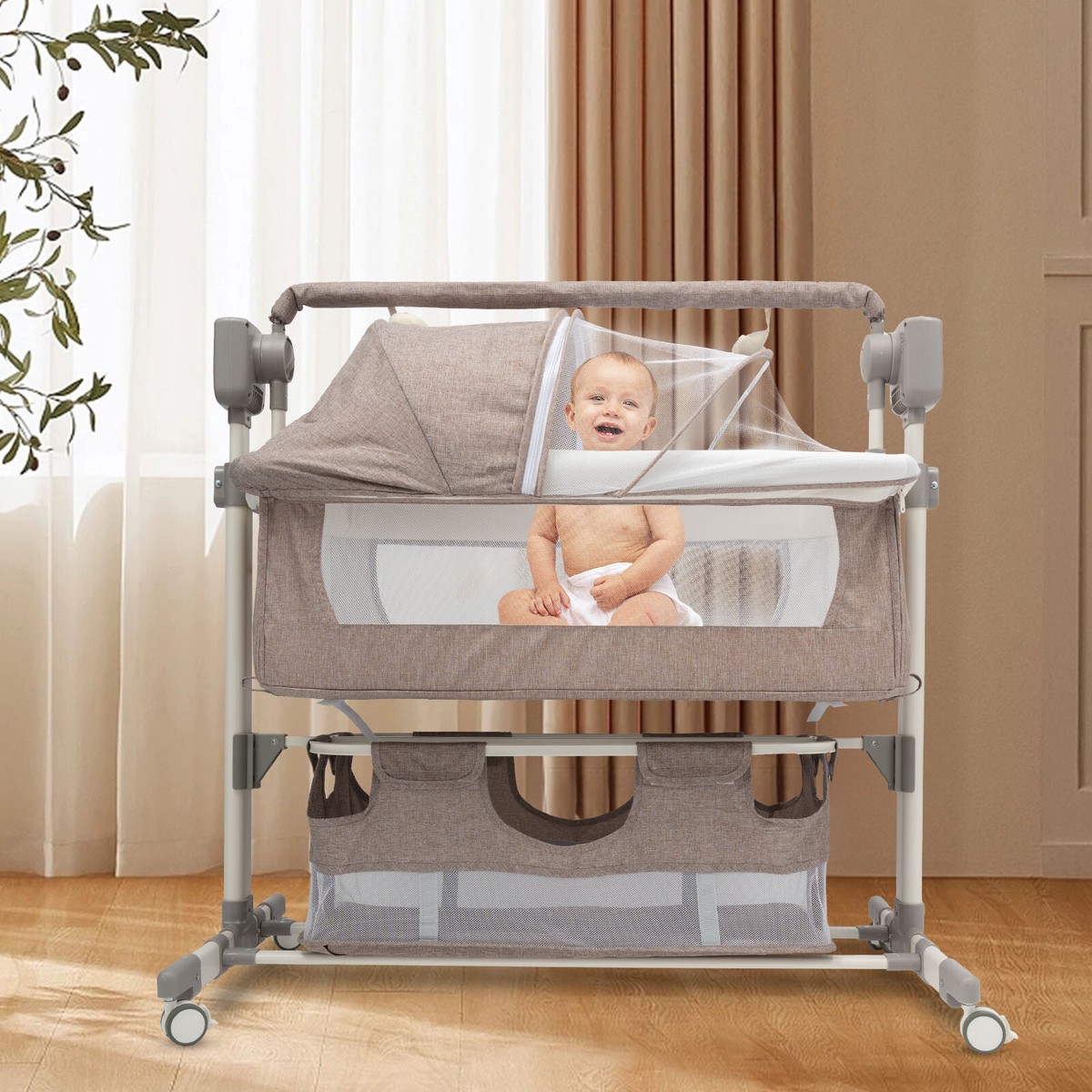 Moises Para Niños Recien Nacidos Electric Rocking Bassinet Auto
