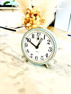 JAPY Antique Blue Table Alarm Clock to Restore