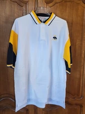 Vintage Iowa Hawkeyes Nologo Classics White Cotton Collared Polo Shirt Xlarge 