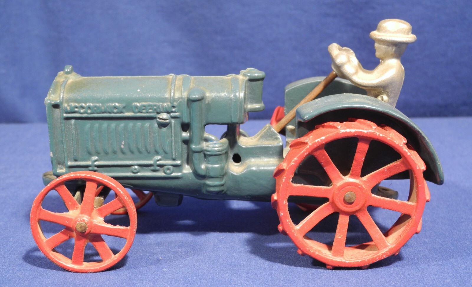 Vintage McCormick Deering Cast Iron Toy Tractor 4-1/4" Tall Excellent Condition